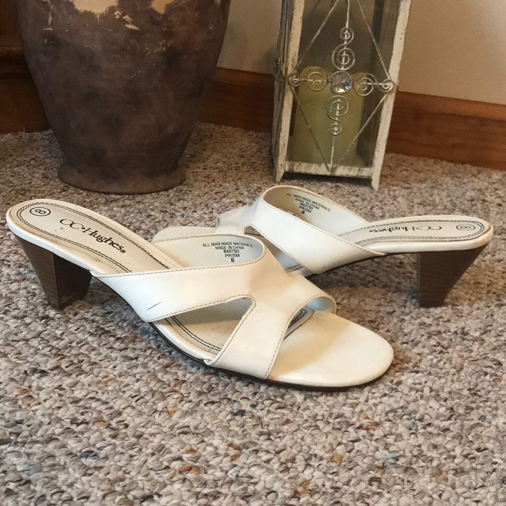 White Kitten Heels
